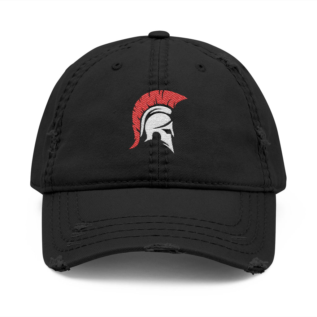 Embroidered Spartan Helmet Distressed Dad Hat